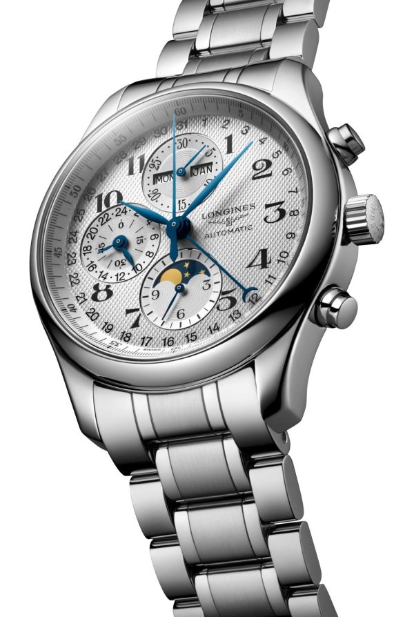 Longines Master Collection Automatic Chronograph Stainless Steel Silver Dial Day Date Month Moonphase Mens Watch L2.773.4.78.6 Online now