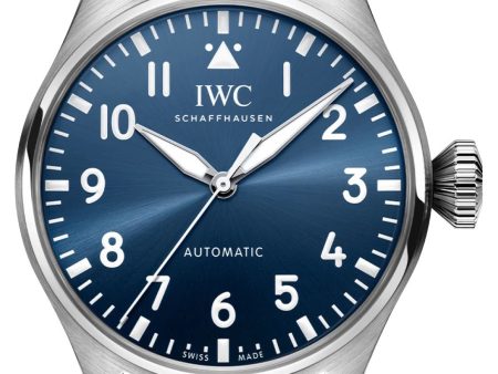 IWC Big Pilot Automatic Stainless Steel Blue Dial Blue Leather Strap Mens Watch IW329303 on Sale