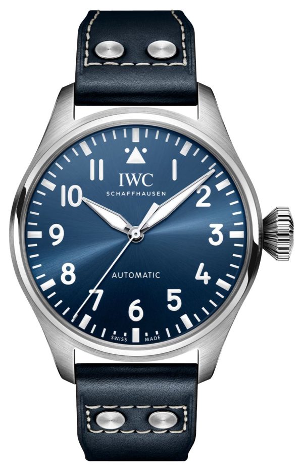 IWC Big Pilot Automatic Stainless Steel Blue Dial Blue Leather Strap Mens Watch IW329303 on Sale