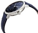 Frederique Constant Slimline Power Reserve Automatic Stainless Steel Blue Dial Blue Leather Strap Date Mens Watch FC-723NR3S6 Sale