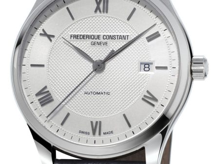 Frederique Constant Classics Index Automatic Silver Dial Date Black Leather Strap Mens Watch FC-303MS5B6 Cheap