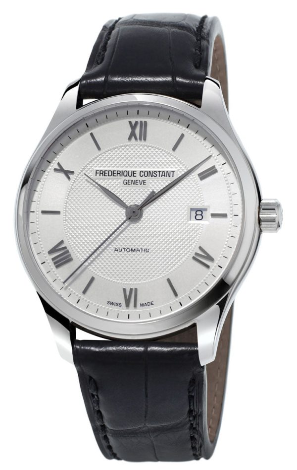 Frederique Constant Classics Index Automatic Silver Dial Date Black Leather Strap Mens Watch FC-303MS5B6 Cheap