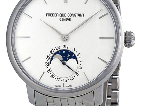 Frederique Constant Slimline Moonphase Automatic Stainless Steel Silver Dial Date Mens Watch FC-705S4S6B Online Sale