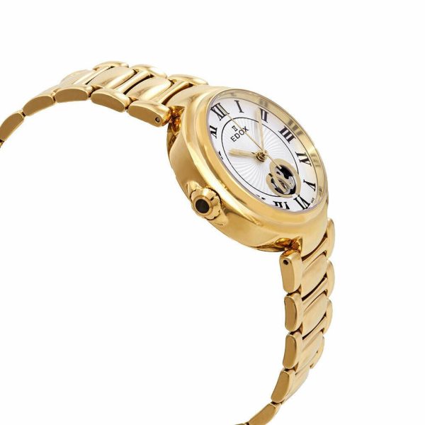 Edox LaPassion 85025 37RM ARR Automatic Gold Tone Steel Ladies Watch Silver dial Fashion