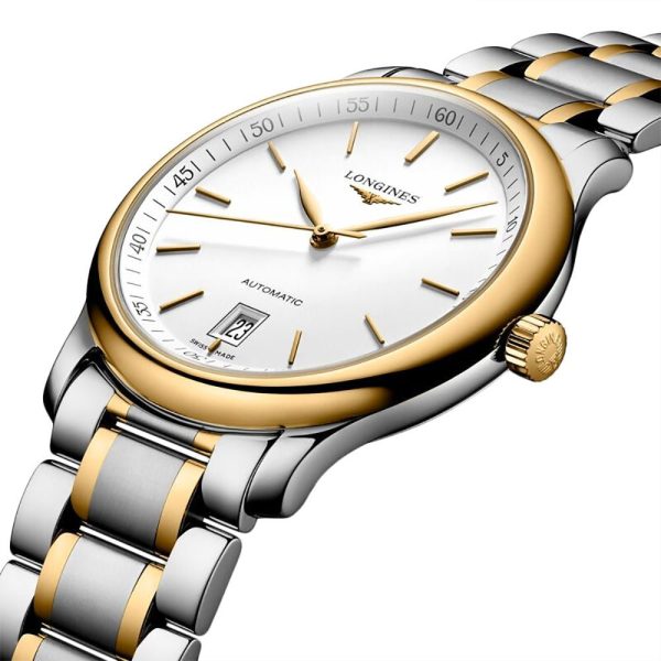 Longines Master Collection Automatic 18k Yellow Gold and Steel White Dial Date Mens Watch L2.628.5.12.7 Online now