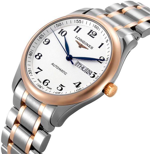 Longines Master Collection Automatic Stainless Steel and Rose Gold Silver Dial Day-Date Mens Watch L2.755.5.79.7 Online