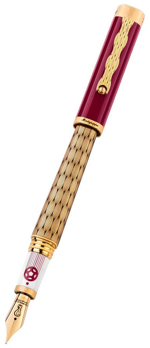 Limited Edition Montegrappa Al Tarikh Yuktab Fine Nib Maroon Yellow Gold Fountain Pen ISZ4F2IY_Q For Cheap