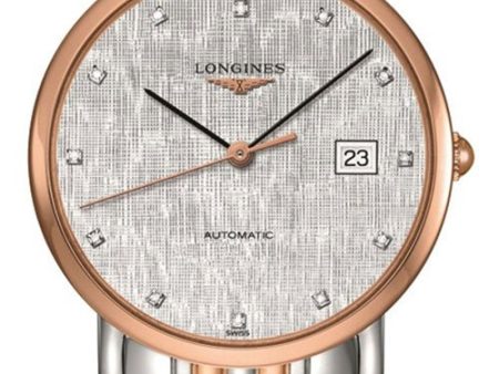 Longines Elegant Automatic Two-Tone Stainless Steel Silver Dial Diamonds Womens Watch L4.809.5.77.7 Online Sale