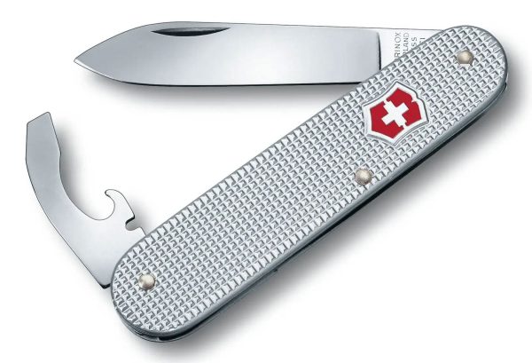 Victorinox Swiss Army Bantam Alox Silver Lightweight Medium Pocket Knife with 5 Functions 0.2300.26 Fashion