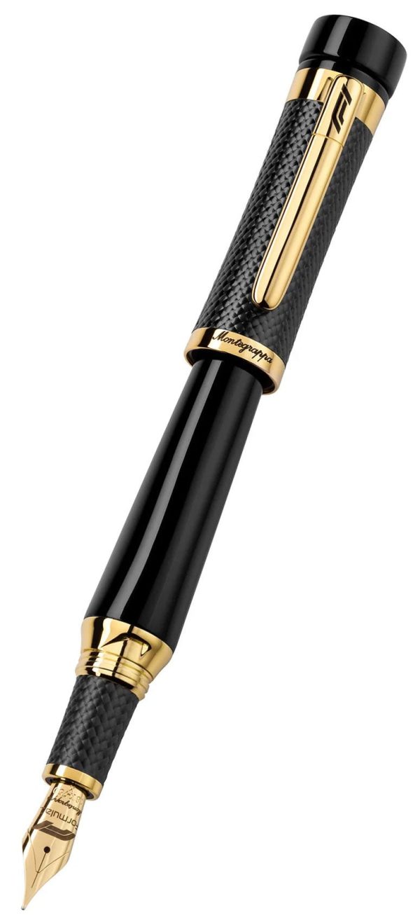 Limited Edition Montegrappa F1 Speed Podium Black Extra Fine Nib Yellow Gold Black Fountain Pen ISS1L1BC on Sale