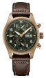 IWC Pilot s Spitfire Automatic Chronograph Bronze Green Dial Brown Leather Strap Day Date Mens Watch IW387902 Sale