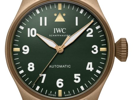 IWC Big Pilot Spitfire Automatic Bronze Green Dial Green Leather Strap Mens Watch IW329702 Online Sale