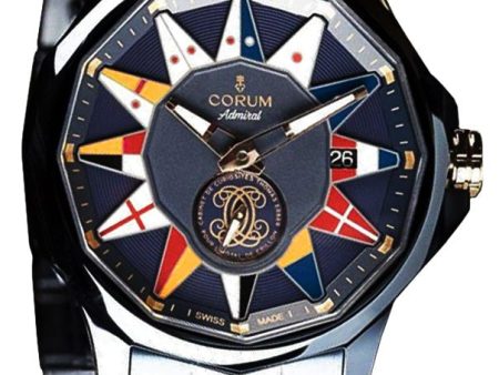 Limited Edition Corum Admiral Legend x The Cabinet of Curiosities of Thomas Erber for the Hotel de Crillon Automatic Blue PVD Blue Dial Date Mens Watch 395.104.98 V733 HC50 For Discount