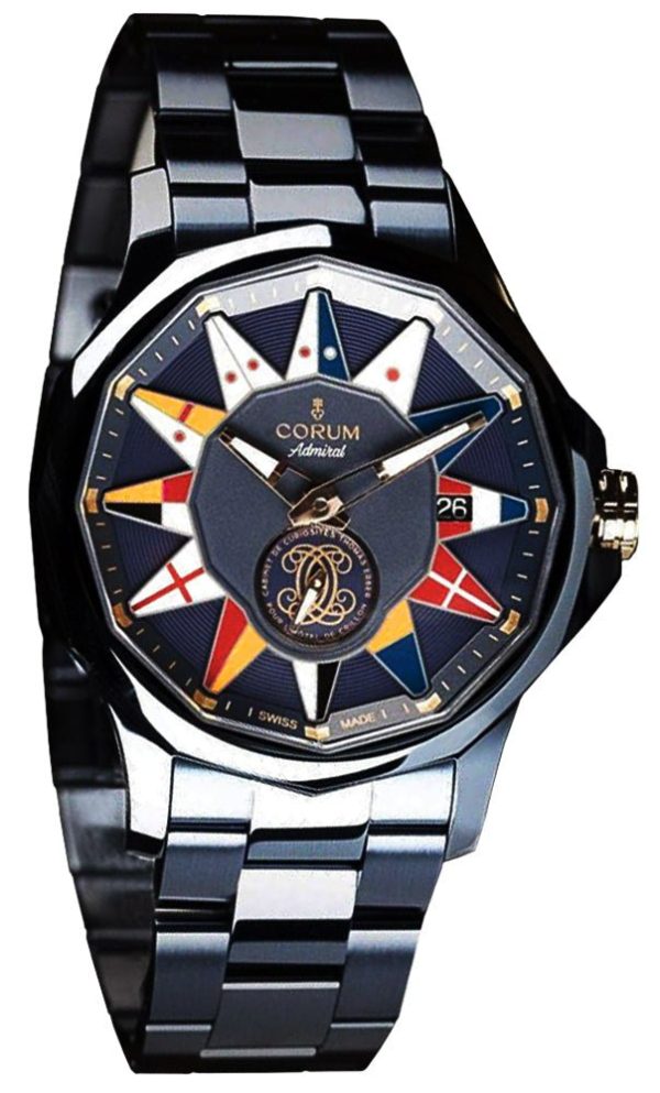 Limited Edition Corum Admiral Legend x The Cabinet of Curiosities of Thomas Erber for the Hotel de Crillon Automatic Blue PVD Blue Dial Date Mens Watch 395.104.98 V733 HC50 For Discount