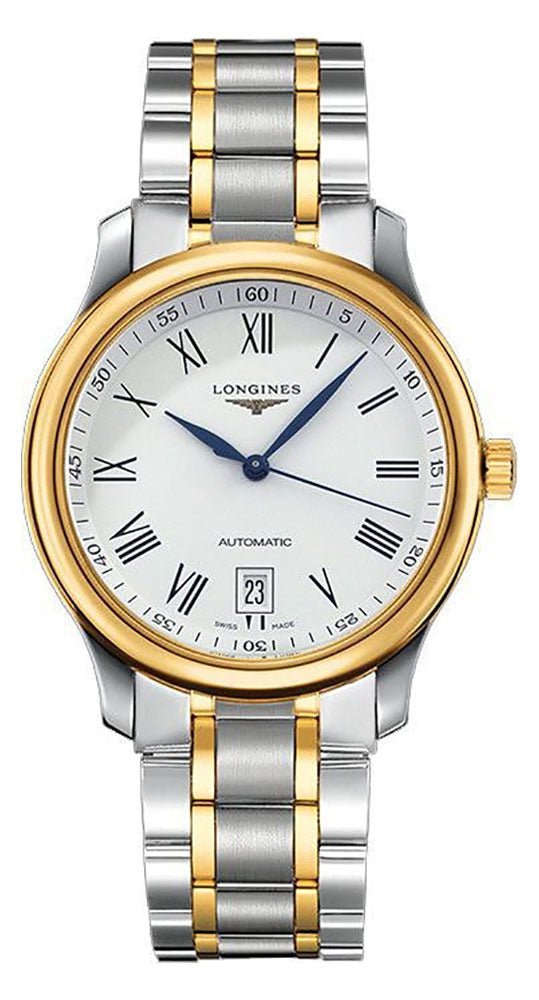 Longines Master Collection Automatic 18k Yellow Gold and Steel White Dial Date Mens Watch L2.628.5.11.7 Online now