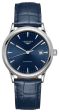 Longines Flagship Automatic Stainless Steel Blue Dial Blue Leather Strap Date Mens Watch L4.984.4.92.2 For Sale