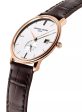 Frederique Constant Slimline Small Seconds Rose Gold PVD Silver Dial Brown Leather Strap Date Quartz Mens Watch FC-245V5S4 Fashion