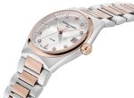 Frederique Constant Highlife Steel & Rose Gold Plated Silver Dial Diamonds Interchangeable Pink Rubber Strap Date Quartz Womens Watch FC-240VD2NH2B Online Sale