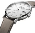 Longines Elegant Automatic Stainless Steel White Dial Beige Leather Strap Date Unisex Watch L4.812.4.11.2 on Sale