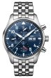 IWC Pilot s Automatic Chronograph Stainless Steel Blue Dial Day Date Mens Watch IW378004 Hot on Sale