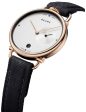 Baume & Mercier Baume Rose Gold PVD Silver Dial Black Cotton Strap Date Quartz Mens Watch M0A10687 For Discount