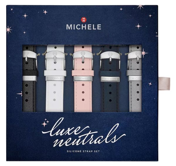 Michele 16mm Pearlized Silicone Interchangeable Strap Gift Set - Luxe Neutrals MS16S01SET Hot on Sale