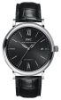 IWC Portofino Automatic Stainless Steel Black Dial Black Leather Strap Date Mens Watch IW356502 Online Sale