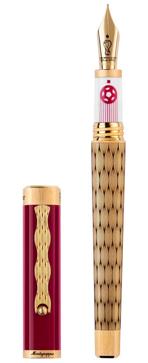 Limited Edition Montegrappa Al Tarikh Yuktab Fine Nib Maroon Yellow Gold Fountain Pen ISZ4F2IY_Q For Cheap