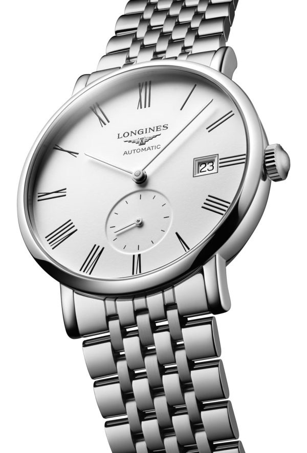 Longines Elegant Automatic Stainless Steel White Dial Date Unisex Watch L4.812.4.11.6 Online now