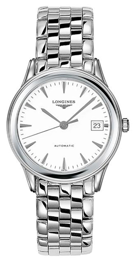 Longines Flagship Automatic Stainless Steel White Dial Date Mens Watch L4.774.4.12.6 Online now