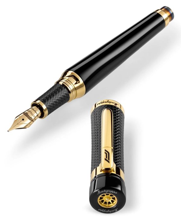 Limited Edition Montegrappa F1 Speed Podium Black Fine Nib Yellow Gold Black Fountain Pen ISS1L2BC For Discount