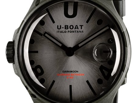 U-Boat Darkmoon Camouflage Black PVD Gray Dial Black Rubber Strap Quartz Mens Watch 9550 Hot on Sale