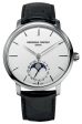 Frederique Constant Slimline Moonphase Automatic Stainless Steel Silver Dial Black Leather Strap Date Mens Watch FC-705S4S6 Fashion