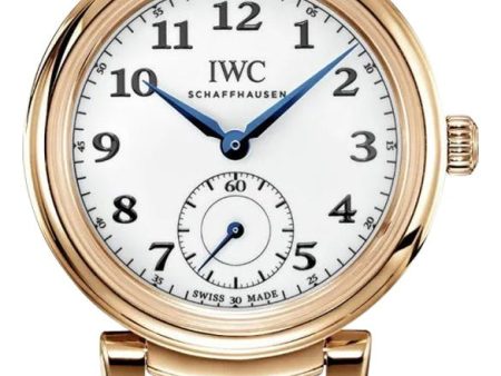 Limited Edition IWC Da Vinci  150 Years  Automatic 18K Rose Gold White Dial Black Leather Strap Mens Watch IW358103 Hot on Sale