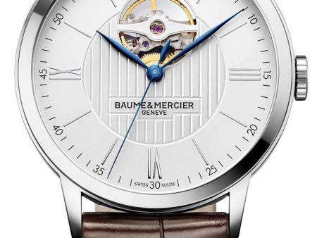 Baume & Mercier Classima Core Automatic Steel Silver Dial Brown Leather Mens Watch M0A10274 Cheap