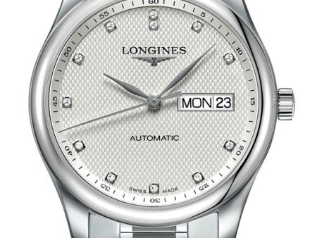 Longines Master Collection Automatic Stainless Steel Silver Dial Diamonds Day Date Mens Watch L2.755.4.77.6 Online