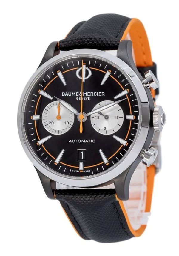 Baume & Mercier Capeland Automatic Chronograph Steel Leather Mens Watch M0A10451 Online Hot Sale