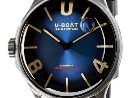 U-Boat Darkmoon Stainless Steel Blue Dial Black Rubber Strap Quartz Mens Watch 9021 Online Sale