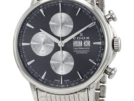 Edox Men s 01120-3M-GIN Les Bemonts Silver Stainless Steel Band Analog Watch Swiss Automatic Chronograph and Calendar Online