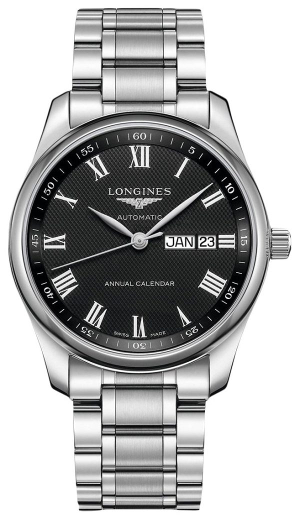 Longines Master Collection Automatic Stainless Steel Black Dial Date Month Mens Watch L2.910.4.51.6 Online