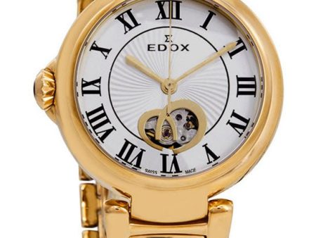 Edox LaPassion 85025 37RM ARR Automatic Gold Tone Steel Ladies Watch Silver dial Fashion