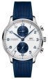 IWC Portugieser Automatic Chronograph Stainless Steel White Dial Blue Rubber Strap Mens Watch IW371620 Fashion