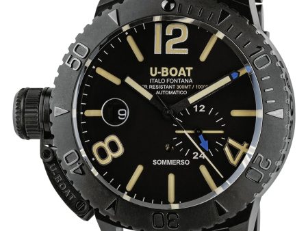 U-Boat Sommerso Automatic Black DLC Steel Black Dial Date Divers Mens Watch 9015 MT Online Sale